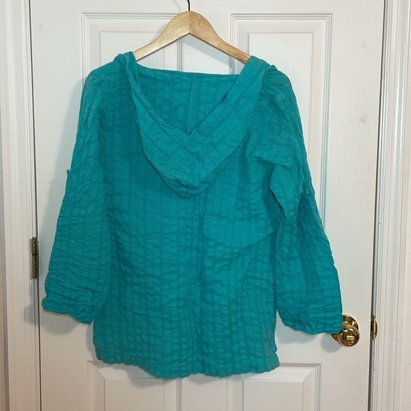 Billabong Aqua Cotton Cover-Up, hooded shirt, 10 - Picture 6 of 8